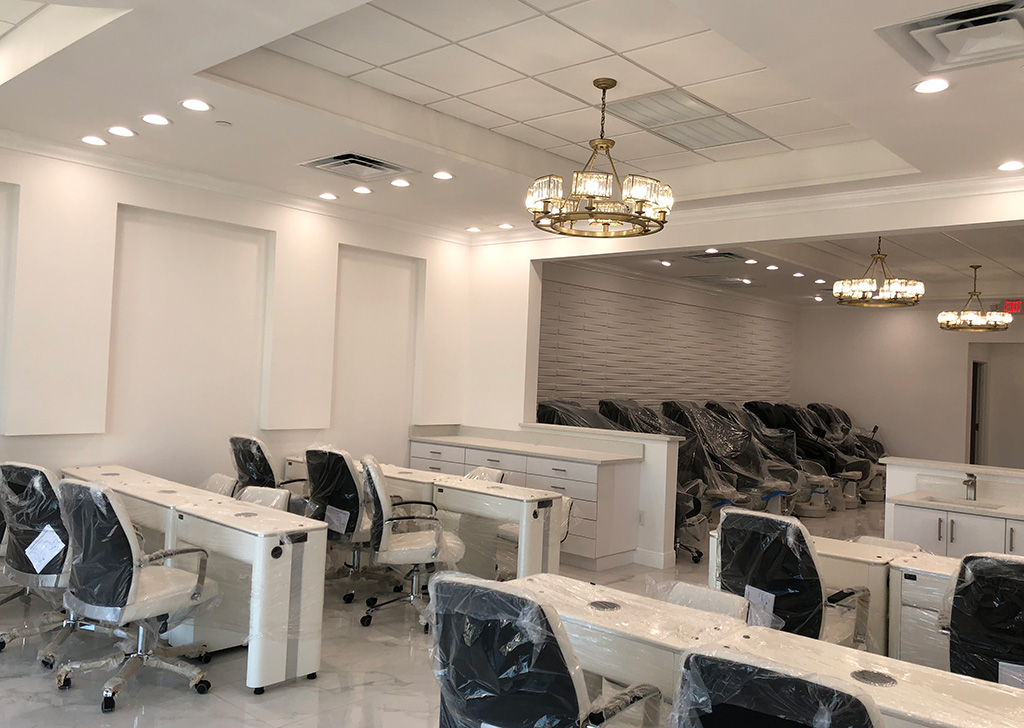 The Art Nail & Bar design and built-in by D & B Engineering & Construction, Inc.
